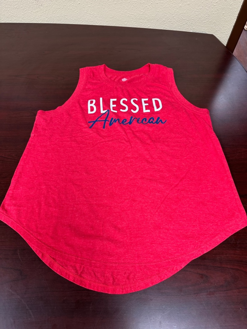 NWOT, Size L (12-14) Blessed American Red Muscle Tank - Picture 2 of 8